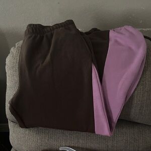 No Boundaries woman Brown and Pink Joggers